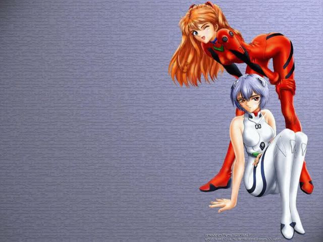 Background Anime   Neon Genesis Evangelion   Rei and Asuka 0