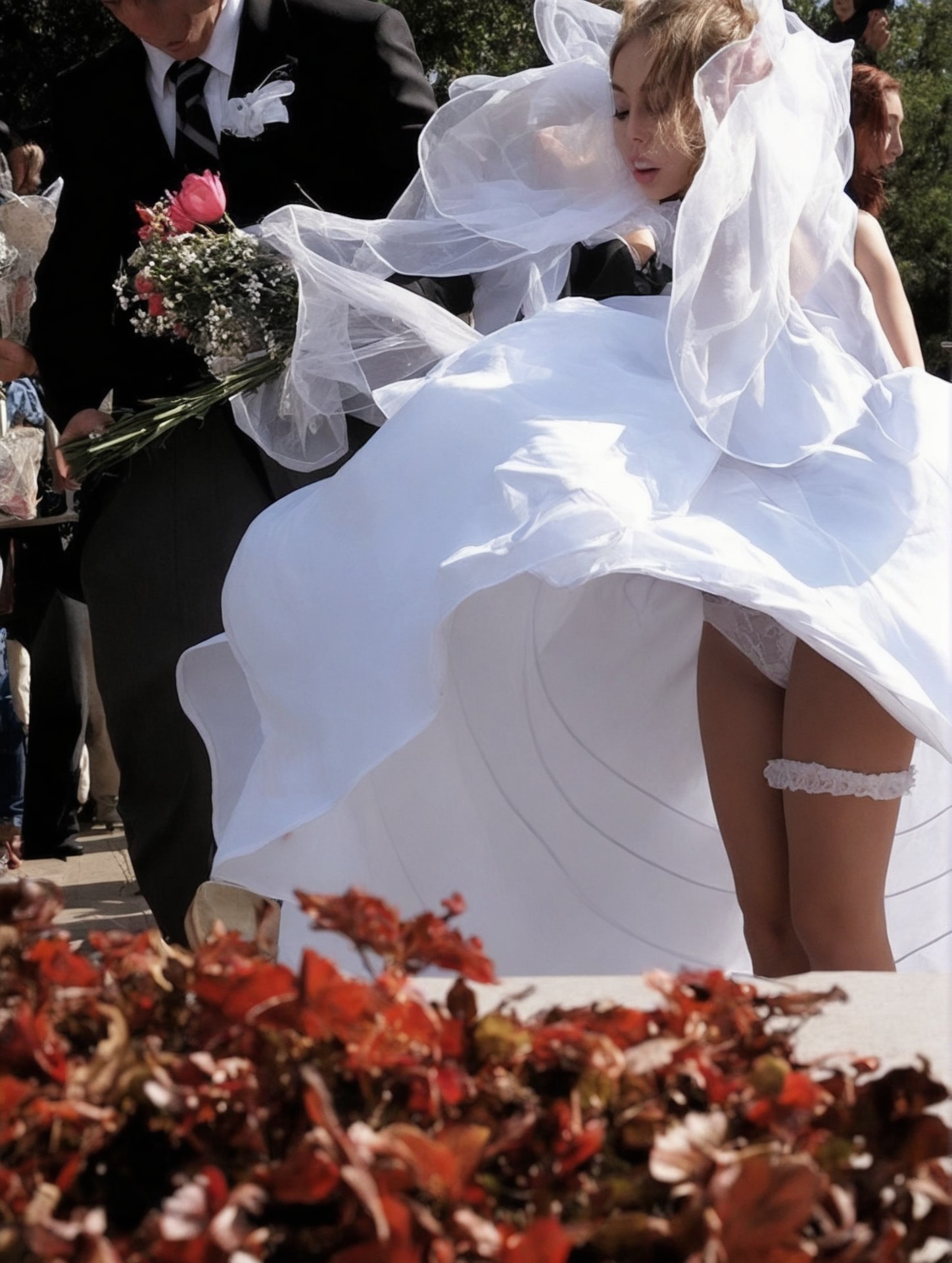wedding oops upskirt voyeur peeks spy